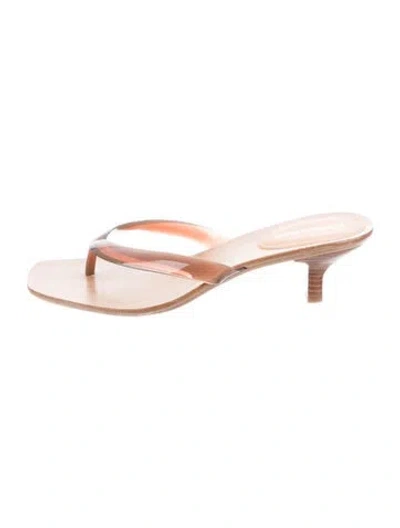 Pre-owned Veronica Beard Leather Flip Flops In Pink