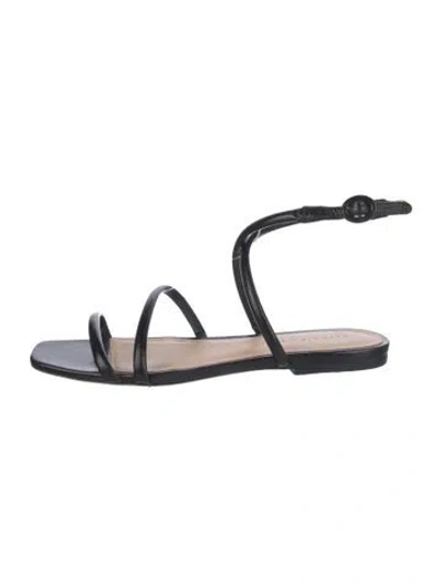 Pre-owned Veronica Beard Leather Gladiator Sandals In Black