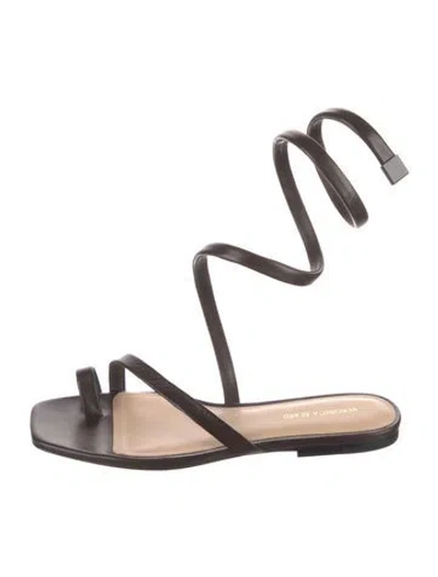 Pre-owned Veronica Beard Leather Gladiator Sandals In Brown