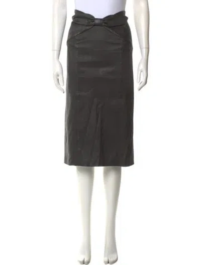 Pre-owned Veronica Beard Leather Knee-length Skirt In Black