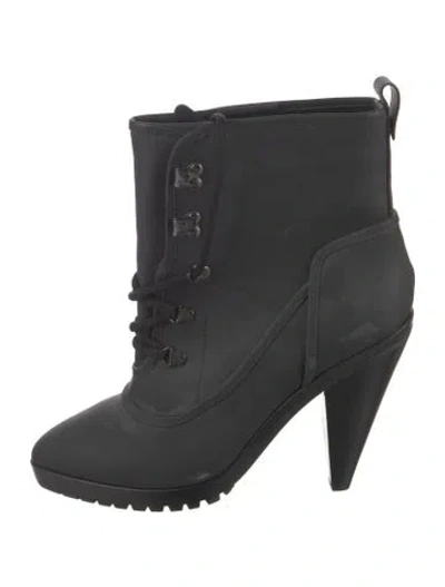 Pre-owned Veronica Beard Leather Lace-up Boots In Black