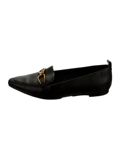 Pre-owned Veronica Beard Leather Loafers In Black