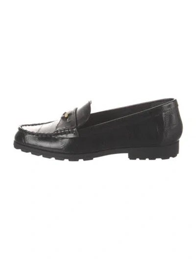 Pre-owned Veronica Beard Leather Loafers In Black