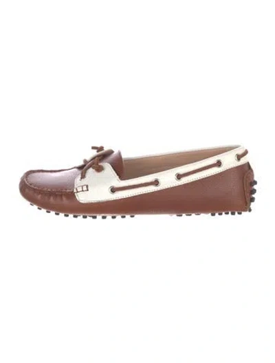 Pre-owned Veronica Beard Leather Loafers In Brown