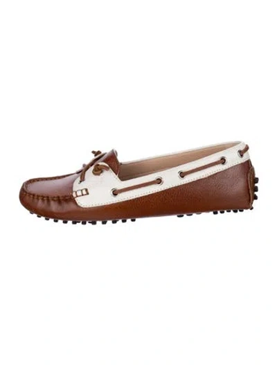 Pre-owned Veronica Beard Leather Loafers In Brown