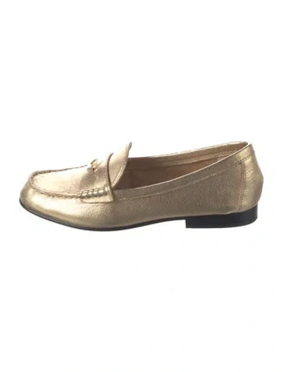 Pre-owned Veronica Beard Leather Loafers In Gold