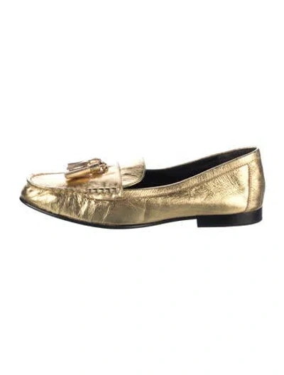 Pre-owned Veronica Beard Leather Loafers In Gold/metallic