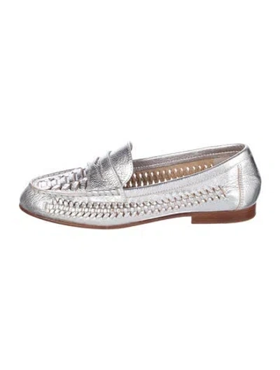 Pre-owned Veronica Beard Leather Loafers In Silver