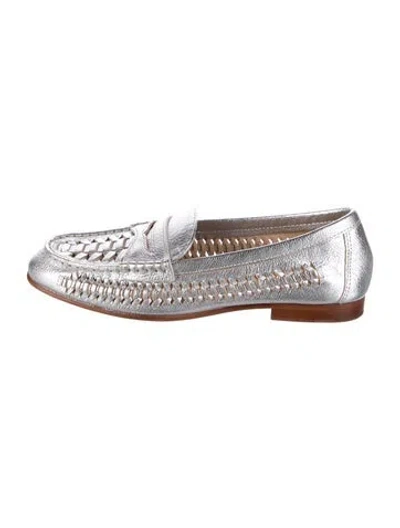 Pre-owned Veronica Beard Leather Loafers In Silver