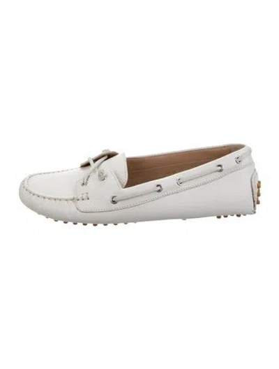Pre-owned Veronica Beard Leather Loafers In White