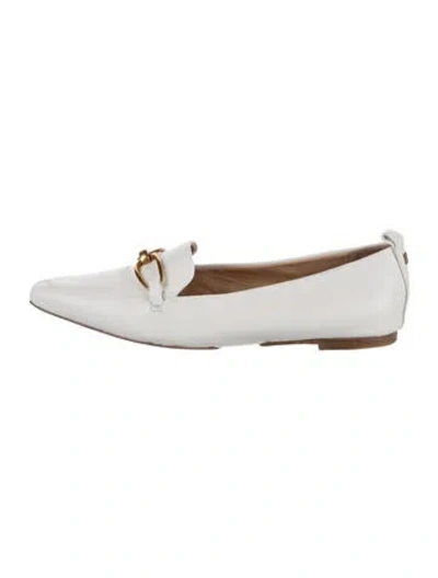 Pre-owned Veronica Beard Leather Loafers In White