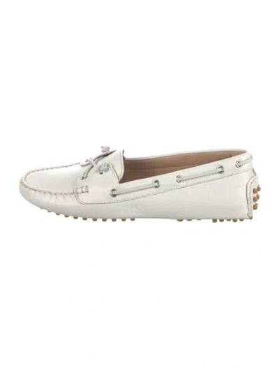 Pre-owned Veronica Beard Leather Loafers In White