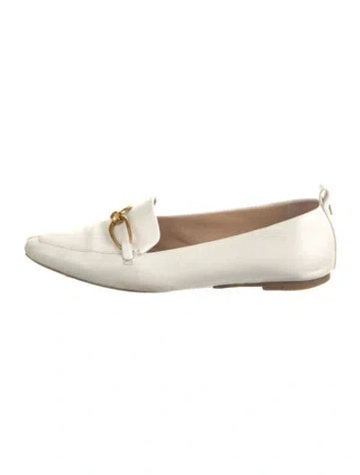 Pre-owned Veronica Beard Leather Loafers In White