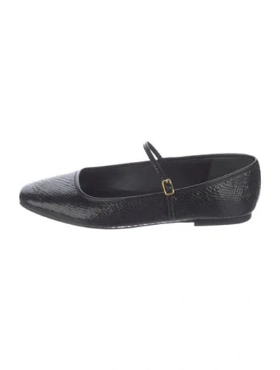 Pre-owned Veronica Beard Leather Mary Jane Flats In Black
