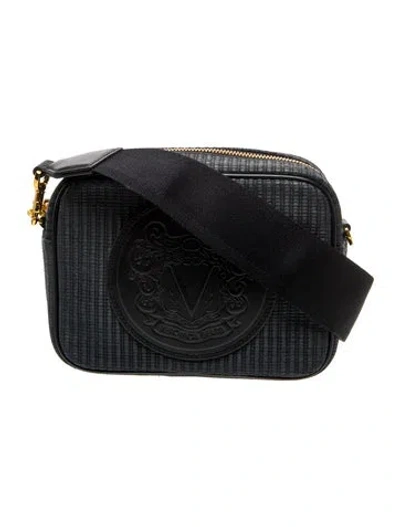 Pre-owned Veronica Beard Leather Messenger Bag In Black