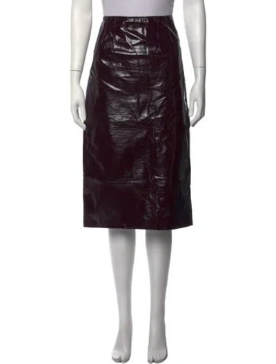 Pre-owned Veronica Beard Leather Midi Length Skirt In Purple
