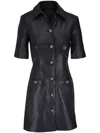 Shop Veronica Beard Leather Mini Dress In Black