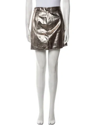Pre-owned Veronica Beard Leather Mini Skirt In Black