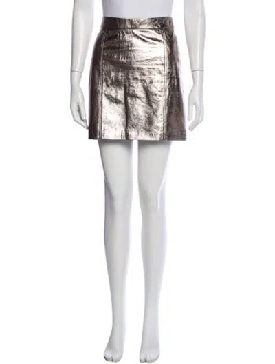 Pre-owned Veronica Beard Leather Mini Skirt In Black