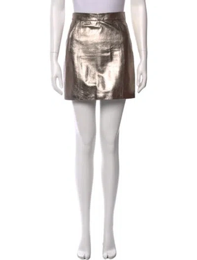 Pre-owned Veronica Beard Leather Mini Skirt In Brown