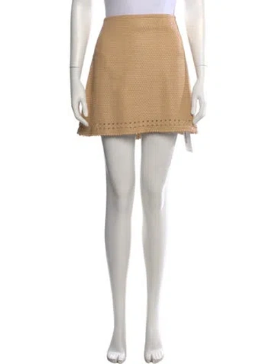Pre-owned Veronica Beard Leather Mini Skirt In Neutral