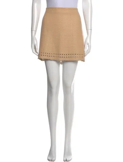 Pre-owned Veronica Beard Leather Mini Skirt W/ Tags In Neutral
