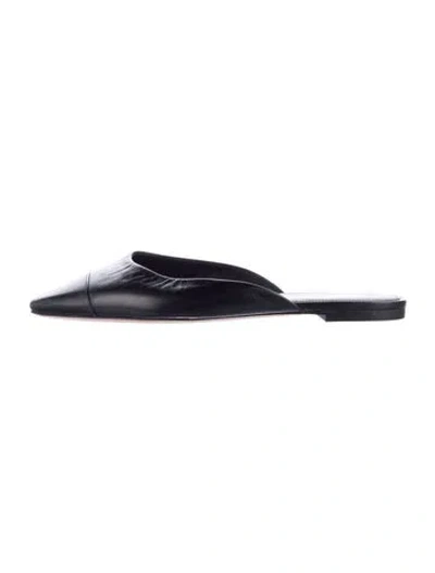 Pre-owned Veronica Beard Leather Mules In Black
