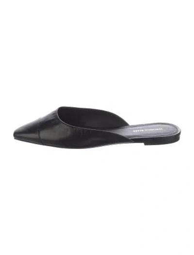 Pre-owned Veronica Beard Leather Mules In Black