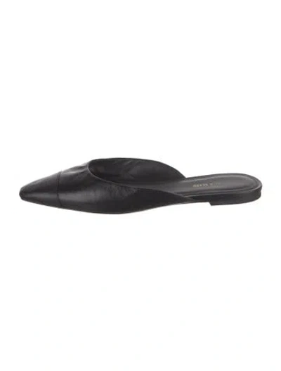 Pre-owned Veronica Beard Leather Mules In Black