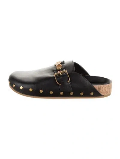 Pre-owned Veronica Beard Leather Mules In Black
