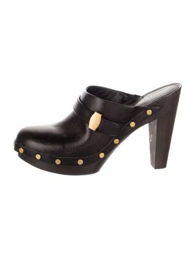 Pre-owned Veronica Beard Leather Mules In Black