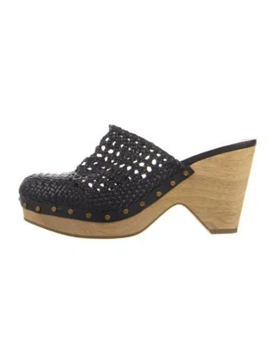 Pre-owned Veronica Beard Leather Mules In Blue