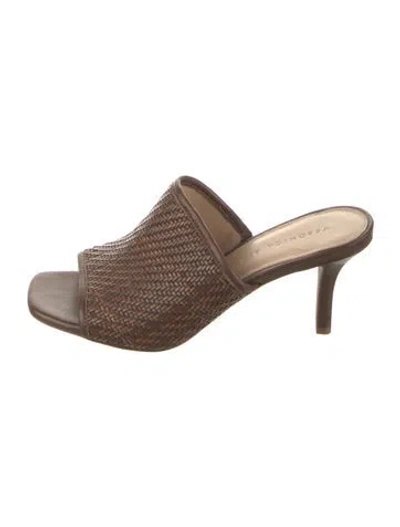 Pre-owned Veronica Beard Leather Mules In Brown