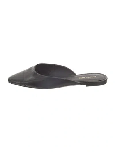 Pre-owned Veronica Beard Leather Mules In Gray