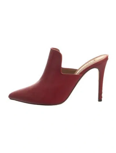 Pre-owned Veronica Beard Leather Mules In Red