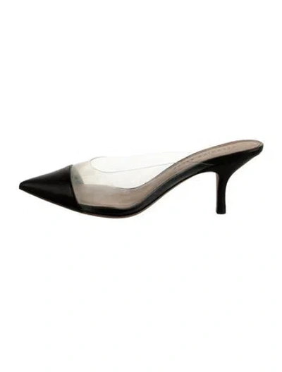 Pre-owned Veronica Beard Leather Mules In Transparent