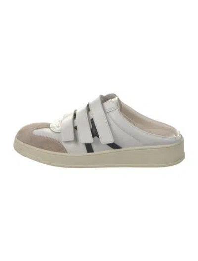 Pre-owned Veronica Beard Leather Mules In White
