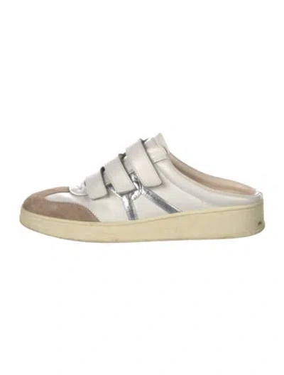 Pre-owned Veronica Beard Leather Mules In White