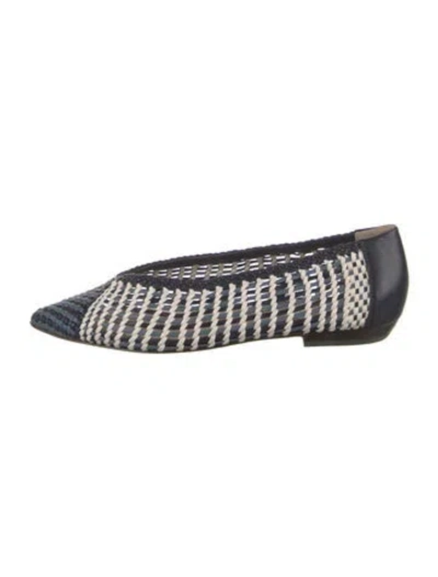 Pre-owned Veronica Beard Leather Patterned Flats In Blue