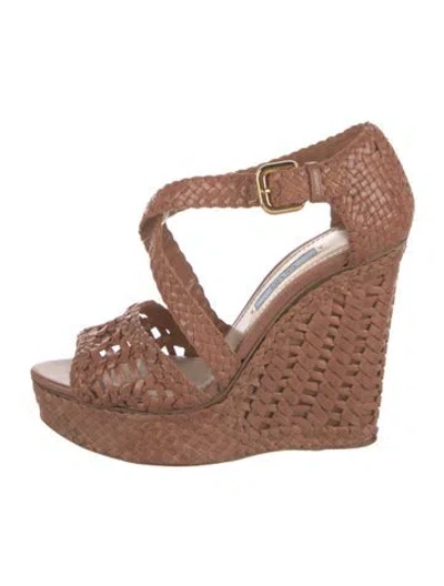 Pre-owned Veronica Beard Leather Patterned Pumps In Brown