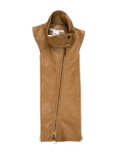 Pre-owned Veronica Beard Leather Printed Dickey In Brown