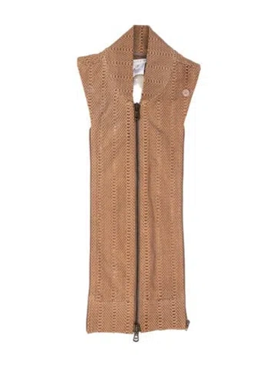 Pre-owned Veronica Beard Leather Printed Dickey In Brown