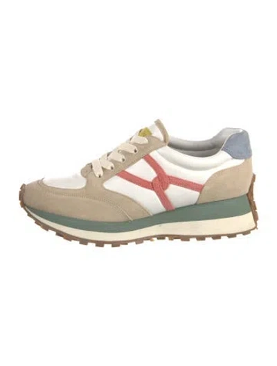 Pre-owned Veronica Beard Leather Printed Sneakers In Neutral