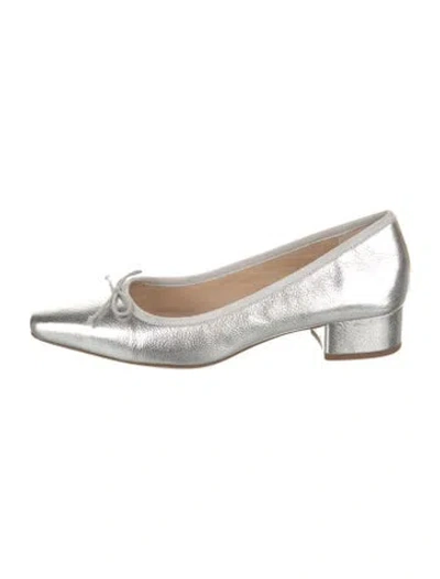 Pre-owned Veronica Beard Leather Pumps In Silver