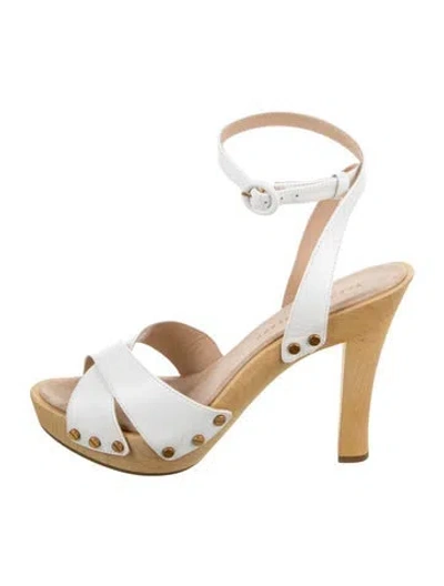 Pre-owned Veronica Beard Leather Pumps In White