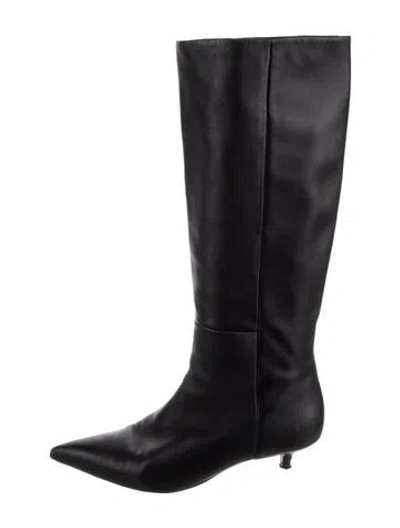 Pre-owned Veronica Beard Leather Riding Boots In Black