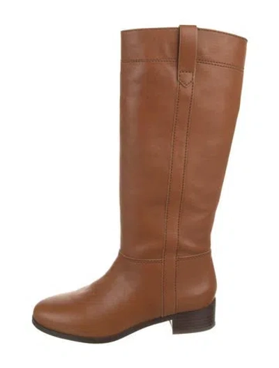 Pre-owned Veronica Beard Leather Riding Boots In Brown