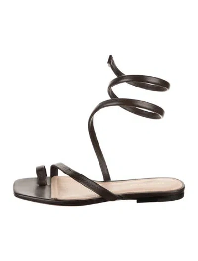 Pre-owned Veronica Beard Leather Sandals In Black