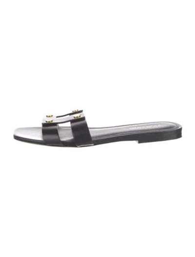 Pre-owned Veronica Beard Leather Sandals In Black