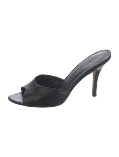 Pre-owned Veronica Beard Leather Sandals In Black